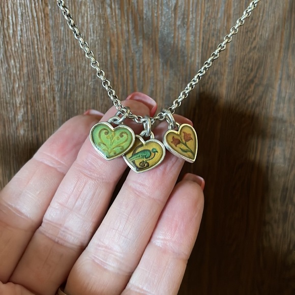 Brighton Piccadilly Three Heart Necklace - Picture 3 of 6